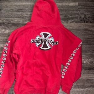 Red Independent Hoodie with Logo